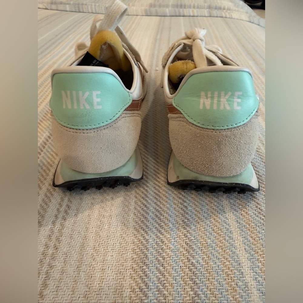 Nike Cream Sneakers with Brown Swoosh and Mint Heel - Picture 5 of 7